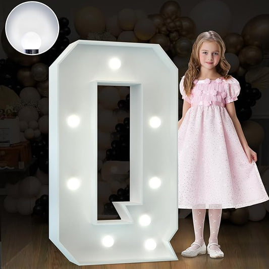 Marquee Letters 3 Feet Tall Large Light Up Letters Baby Shower Decorations Wedding Engagement Proposal White Party Decorations Marry Me Sign Big Cardboard Backdrop Q