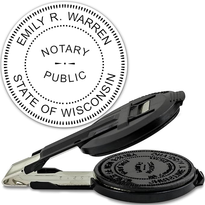 MaxMark Insert Only for Notary Seal Round Embosser for Wisconsin State
