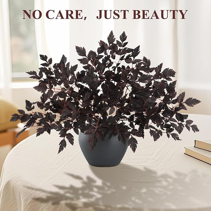 Fall Decor，Fall Stems,Artificial Cimicifuga Stems,3-Pack 32 Inch,Purple Fall Foliage Spray for Tall Vase,Farmhouse Thanksgiving Mantel Centerpiece Halloween Fall Decorations for Home Arrangements