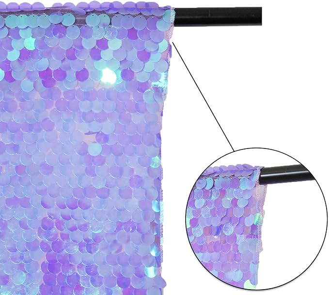 JYFLZQ Lavender Payette Sequin Backdrop Curtains 4ft x 8ft 2 Panels Purple Shimmer Backdrop Big Sequin Background Drapes Thick Glitter Photo Booth Backdrops for Girls Parties