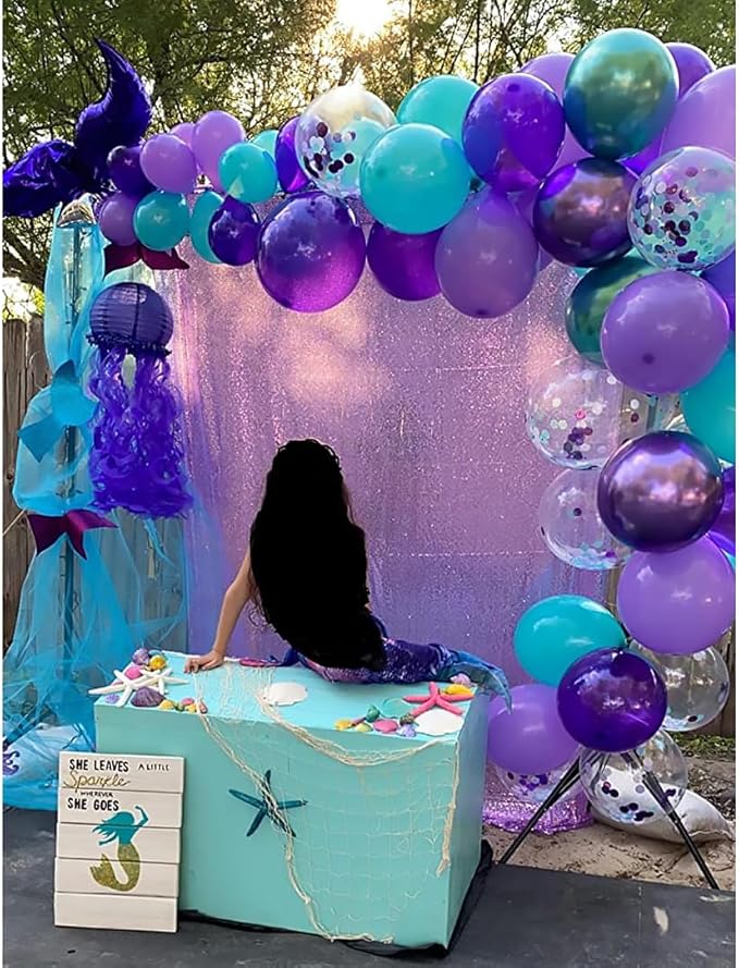 Lavender Sequin Backdrop Curtain 4FTx8FT 2 Panel Shimmer Curtains for Parties Glitter Curtains Photo Background for Wedding Baby Shower