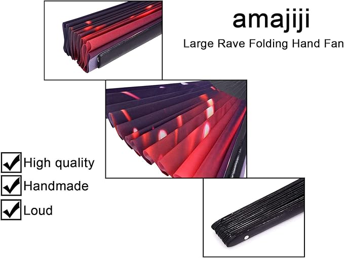 Amajiji Large Folding Hand Rave Fan Popping Fan for Line Dancing Clacking Fans for Boots On The Ground Dance,Party,Decoration,Festival (Meteor Shower)