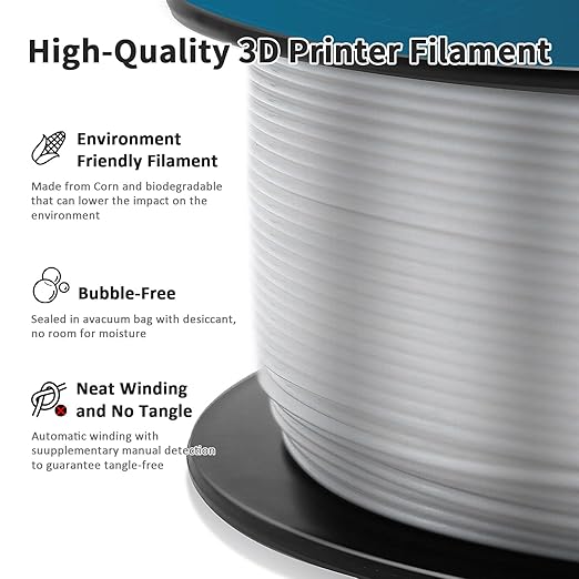 Geeetech Clear PLA Filament 1.75mm, Excellent Transparency, Neatly Wound 3D Printer Filament 1kg(2.2lbs), Dimensional Accuracy +/- 0.02 mm, Fit Most FDM 3D Printers