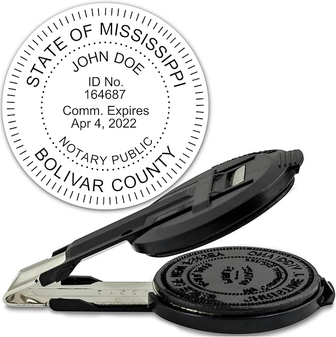 MaxMark Insert Only for Notary Seal Round Embosser for Mississippi State