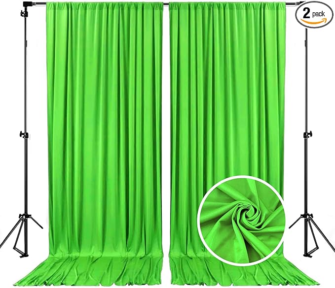 10 x 7 Feet Emerald Green Backdrop Curtain for Partie, Background Curtains for Photoshoot, Birthday, Wedding, Halloween, Thanksgiving, Christmas, New Year Party Decorations 5Ft x 7Ft, 2 Panels