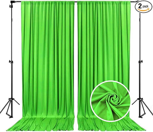 10 x 7 Feet Emerald Green Backdrop Curtain for Partie, Background Curtains for Photoshoot, Birthday, Wedding, Halloween, Thanksgiving, Christmas, New Year Party Decorations 5Ft x 7Ft, 2 Panels