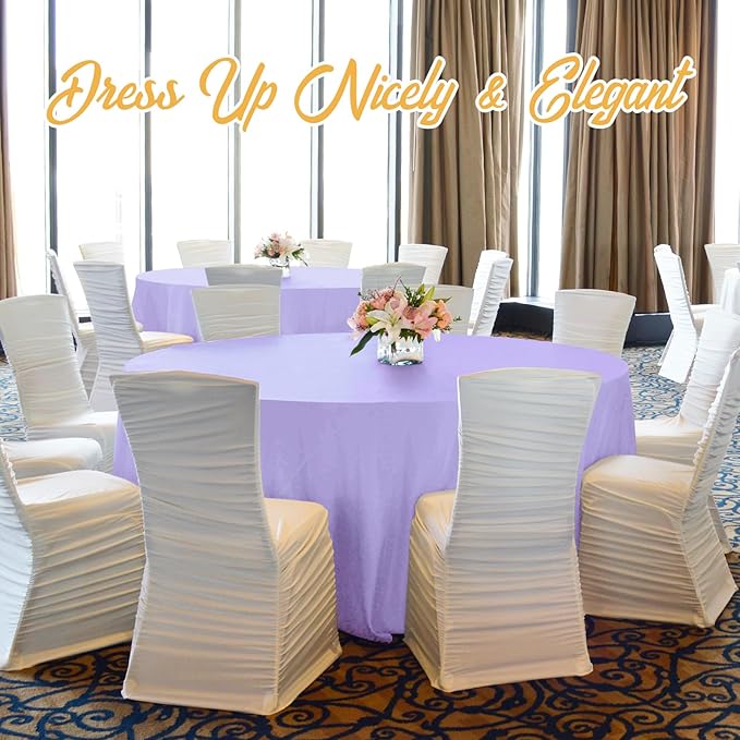 BRILLMAX 6 Pack Lavender Round Tablecloths 108 Inch - Circle Bulk Linen Polyester Fabric Washable Table Cloth Cover for Wedding Reception Banquet Birthday Party Buffet Restaurant