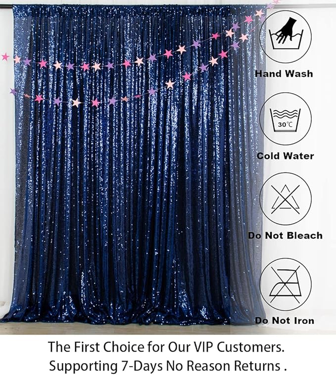 ShinyBeauty PHOTOBOOTH Background Best Choice-4FTx7FT-Sequin backdrops, Sequin Fabric,Wedding backdrops,Rust Backdrop,Sequin Curtains,Photography Backdrop (Buy it Now) (4FTx7FT, Navy Blue)