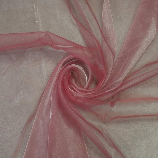 VDS Dusty Pink Organza Fabric, 75 Yards Continuous, 45” Wide, Wedding Party Decoration Iridescent Crystal Sheer Shiny Organza Tulle Bridal Dress DIY Crafts Costume Sewing Backdrop Arch Cloth