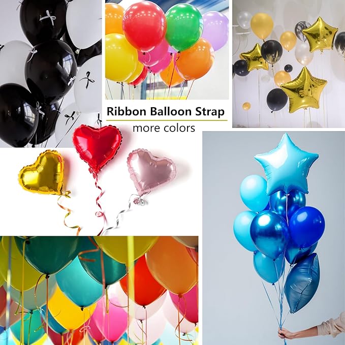 500 Yards Curling Ribbon-Balloon String for Birthday Gift Wrapping,Festival Party Decor,Ribbons & Bows for Christmas New Year Gifts Supplies (Black)