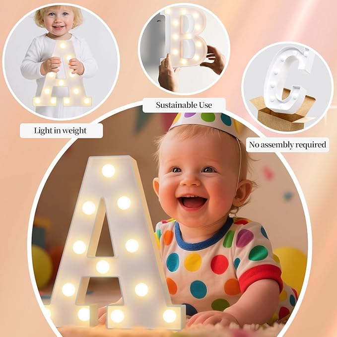 LED Marquee Light Up Letters Sign - Lighted Letters Alphabet for Birthday, Graduation, Bar Wall & Table Party Decor, Wedding Anniversary and Christmas Decorations, Letter G