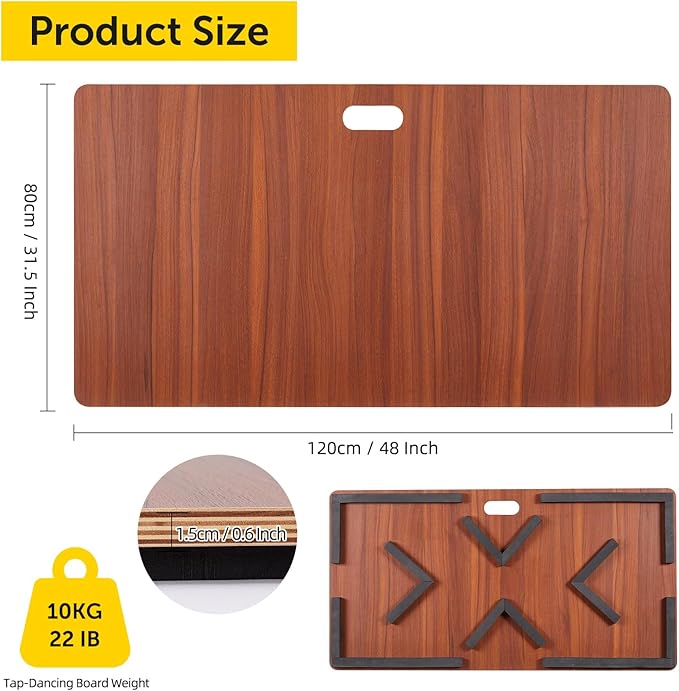 Tap Dance Floor-Portable Dance Floor for Any Surface-Professional Tap Board for Tap Dancing,Ideal for Dancers Home & Outdoor,Portable Stage Platform,Cushioned Base Dance Practice Floor