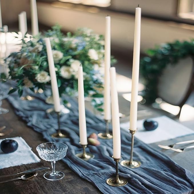12 Pack Navy Blue Cheesecloth Table Runner 20 x 120 inch Gauze 10FT Semi Sheer Boho Fabric Cheese Cloth Table Runner for Wedding Party Birthday Baby Bridal Shower