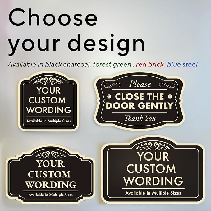 Custom Outdoor Decorative Metal Sign, Personalized Aluminum, Driveway Waterproof Sign, USA Made - Black 12x12
