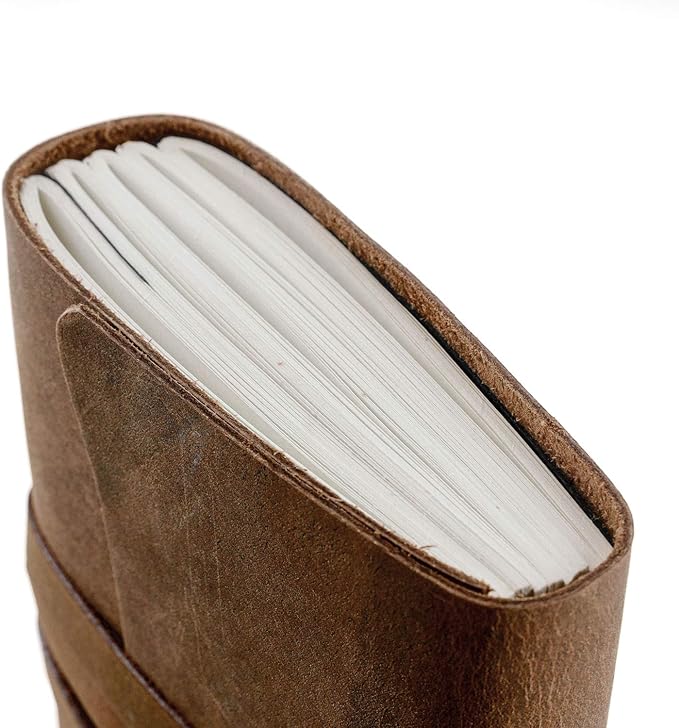 Handmade Leather Journal | Writing Diary | Bound Daily Notepad For Men & Women Unlined Paper Medium, writing pad gift for artist, sketch