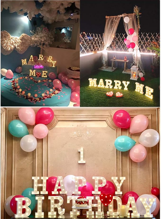 MUMUXI Marquee Light Up Letters | Large Light Up Numbers | Battery Powered and Bright with Every Letter of The Alphabet | for Wedding, Birthday, Party, Celebration, Christmas or Home Decoration (7)