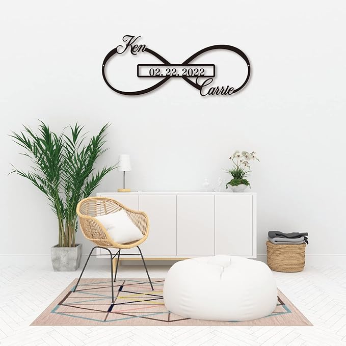 Personalized Infinity Symbol, Metal Love Sign, Love Sign Infinity Heart Sign Metal Wall Decor, Metal Wall Art Decor, Valentine'S Day Gift For Her, Personalized Anniversary Wedding Gift For Couple