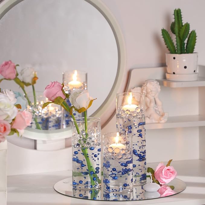 Thin Glass Cylinder Vases 2.5''/3.3'' Diameter 2mm Wall Thickness Clear Flowers Vase Hurricane Floating Candles Holders for Table Centerpieces Wedding Decor(2.5'' X 5'',6'',8'',36 Pcs)