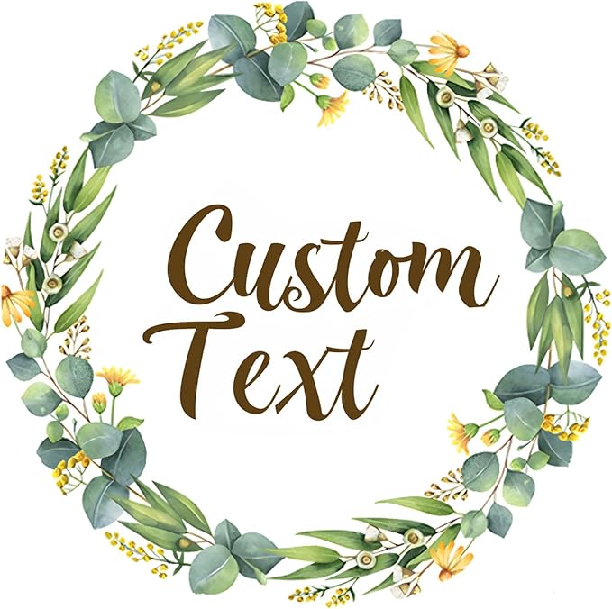Premium Custom Stickers Labels - Personalized Stickers for Businesses Logo and Name. Birthday Pets and Label Product Boxes Wedding Favors Waterproof Labels (wreath 4, 2.5 inch)