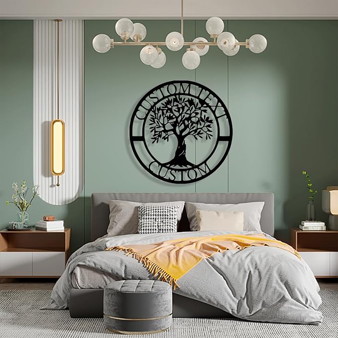 Personalized Tree of Life Metal Sign Wall Art Decor, Custom Wedding Gifts for Couples, Custom Family Name Sign, Christmas Valentine's Day Housewarming Gifts