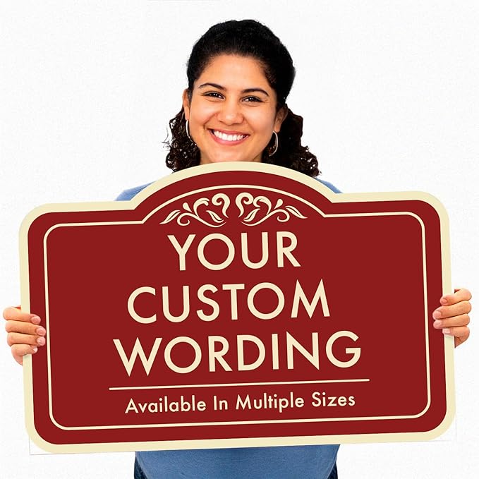 Personalized Custom Decorative Outdoor Metal Sign - Aluminum, Waterproof, USA Made, Red Brick Design 42x28 In