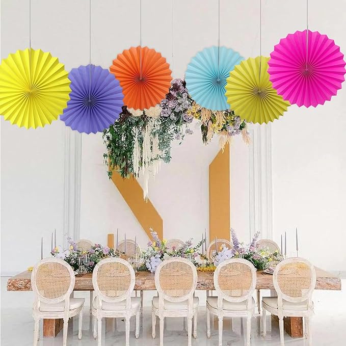 Yellow Party Decorations,Paper Decorations for Party,Lemon Decorations Party Paper Fans Bulk 16in,Anniversary Decorations for Party 30 Color DIY Set （Lemon Yellow）
