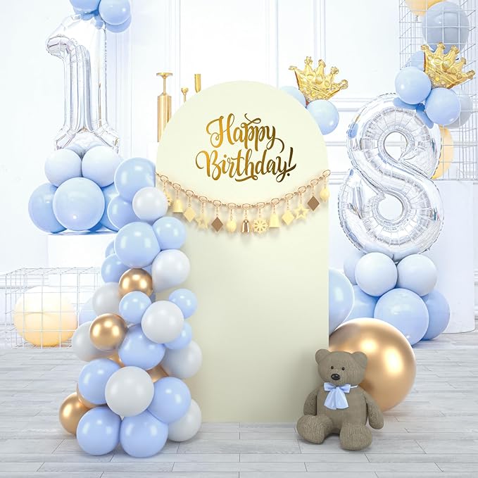 bricia Wedding Arch Backdrop Stand Cover, 6FT Double Sided Stretchy Arch Cover Fitted Wedding Birthday Party Banquet Decoration (Beige 72''Lx31.2''W)