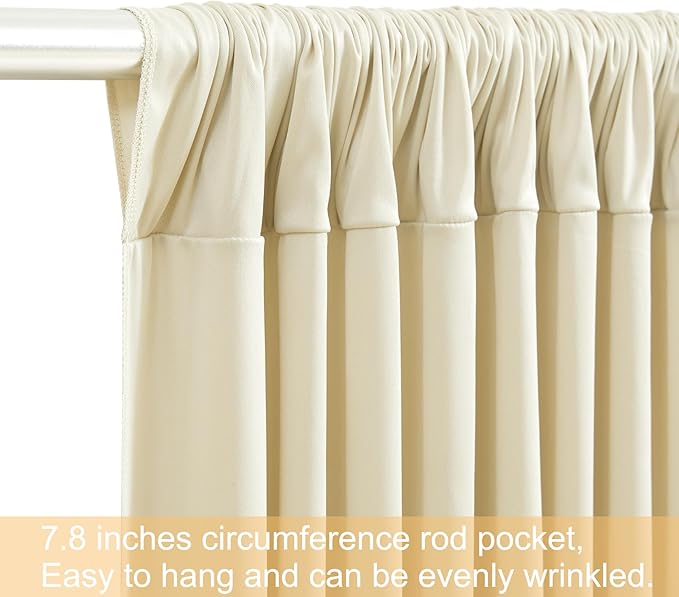 20ft x 12ft Beige Backdrop Curtains Wrinkle Free Backdrop Curtain for Wedding Parties Beige Fabric Backdrops Drapes Back Drop Cloth Bridal Shower Stage Curtains Wedding Decorations for Reception