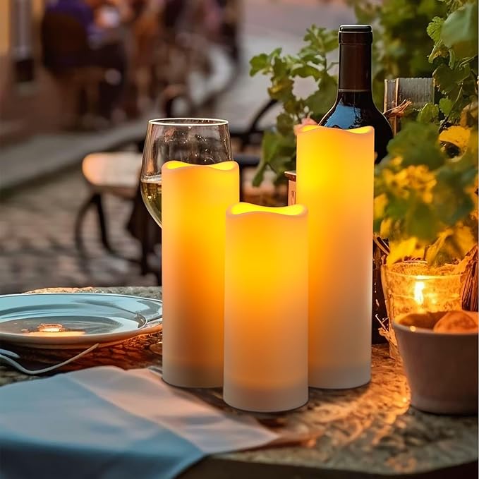 Da by Waterproof Outdoor Flameless LED Battery Candles, 12 High-Temperature Resistant Simulated Candles