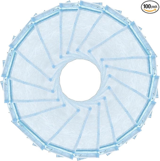 Wudygirl 100PCS Sheer Organza Bags - 5x7 Inch Drawstring Jewelry & Candy Favor Bags for Wedding Party (Sky Blue)
