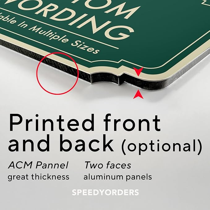 Custom Metal Signs, Personalized Aluminum - Outdoor/Driveway, Waterproof USA Made - Forest Green 8x8 In