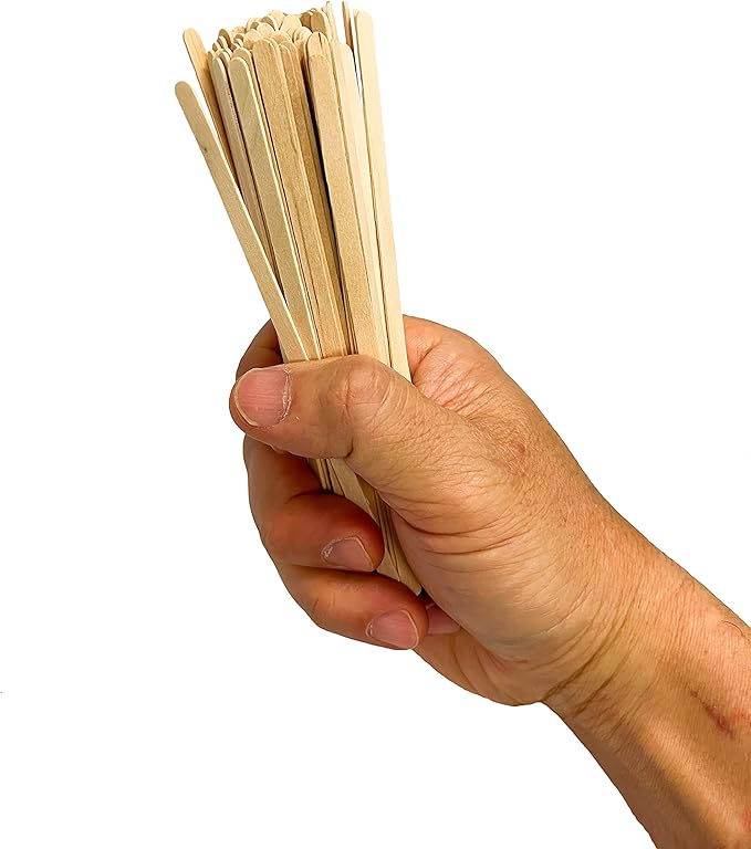 4,000 Count | KingSeal Natural Birch Wood Coffee Beverage Stirrers, Stir Sticks, Waxing Sticks, 5.5 Inches, Round End - 4 Packs x 1000 Stirrers