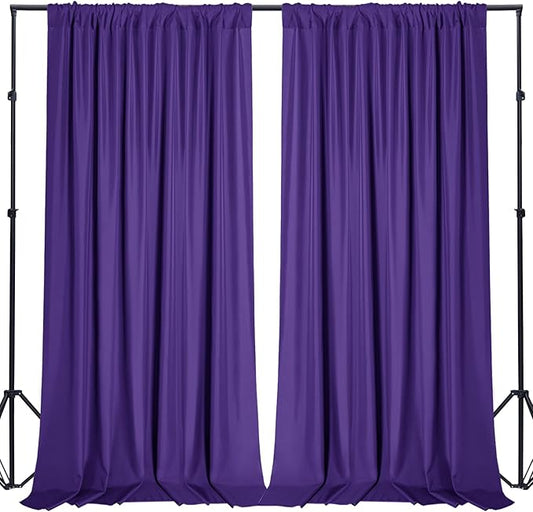 Sugargirl 10x10FT Purple Backdrop Curtains Polyester Photo Backdrop Drapes Curtains 2 Panels with Rod Pockets for Party Birthday Wedding Photography Home Decoration