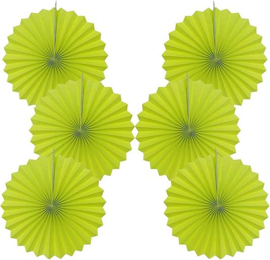 Green Graduation Party Decor,Tropical Party Decorations,Emerald Green Party Decorations,Hawaiian Themed Party Decorations,16in Hanging Paper Fans 30 Color DIY Set (Clear Green)
