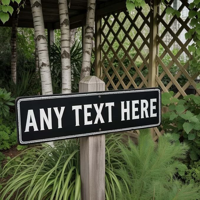 Custom Metal Signs for Home Decor - Personalized Outdoor Street Sign, Fade Resistant Aluminum, UV Protected & Weatherproof - 4x18 Inches