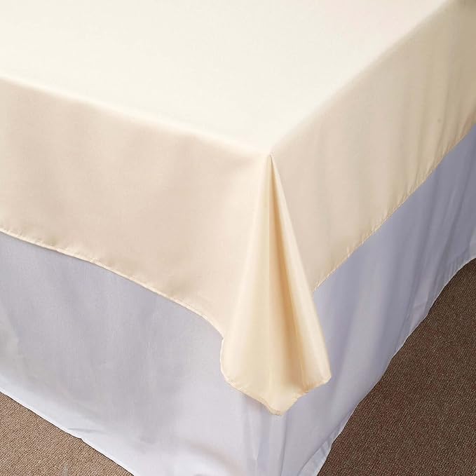 Efavormart 54x54 Beige Wholesale Linens Seamless Polyester Square Linen Tablecloth for Wedding Banquet Party Restaurant