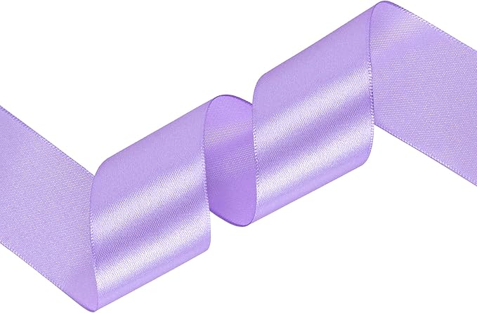Light Purple Satin Ribbon 1-1/2 inch X Continuous 100 Yards, Single Face Polyester Ribbon Perfect for Gift Wrapping, Flower Bouquet, Wedding Decor, Crafts, Bow Making, Sewing and More