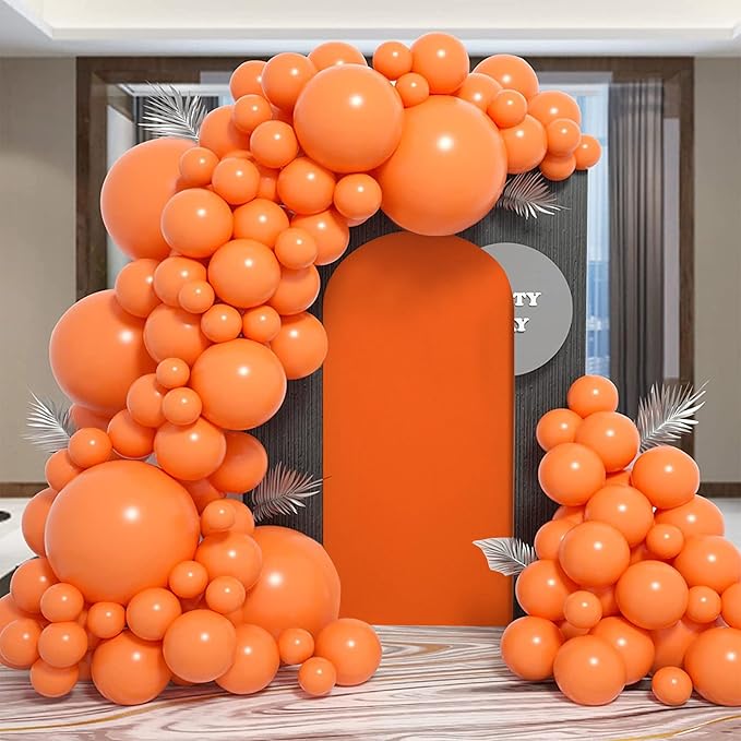 Wedding Arch Covers Arch Backdrop Cover Arch Stand Covers 7.2FT 6FT Set of 2 Arch Cover Spandex Fabric Stretchy Backdrop for Wedding Birthday Party Decoration Baby Shower (Candy Orange)