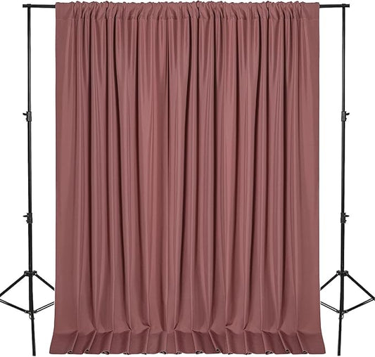 DWCN 10x8 FT Dusty Rose Backdrop Curtains for Parties, Photography Backdrop Drapes with Rod Pockets for Wedding Decorations Stage Birthday Family Gatherings, 2 Panels 5ft x 8ft