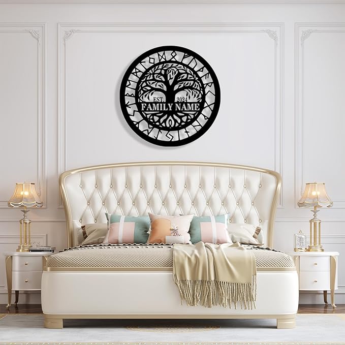 Personalized Tree of Life Metal Sign Wall Art Decor, Custom Wedding Gifts for Couples, Custom Family Name Sign, Christmas Valentine's Day Housewarming Gifts