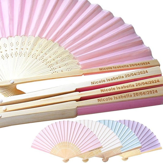 15 Sets Personalized Pink Hand Fans, Custom Engraved Folding Fans for Wedding Guests, Bamboo Folded Handheld Fan Wedding Fan Bridal Dancing Props Party Favors Bridal Shower Gifts