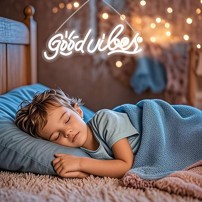 good vibes only neon sign for Backdrop wall decor,Cool White LED Neon vibes Sign, dimmable and USB powered,good vibes light up sign for gifts,party,club,Kids,Adults, vibe signs size:15.75 * 5.98In