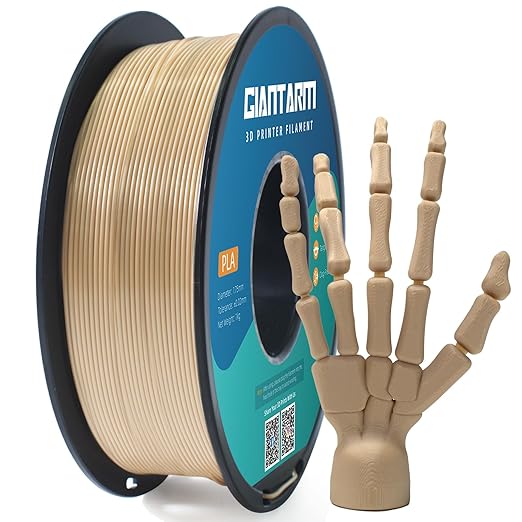 GIANTARM 3D Printer Filament, Bone White Pla Filament, 1Kg(2.2lbs) Spool, 1.75mm Dimension Accuracy +/- 0.03mm, 3D Printing Filament