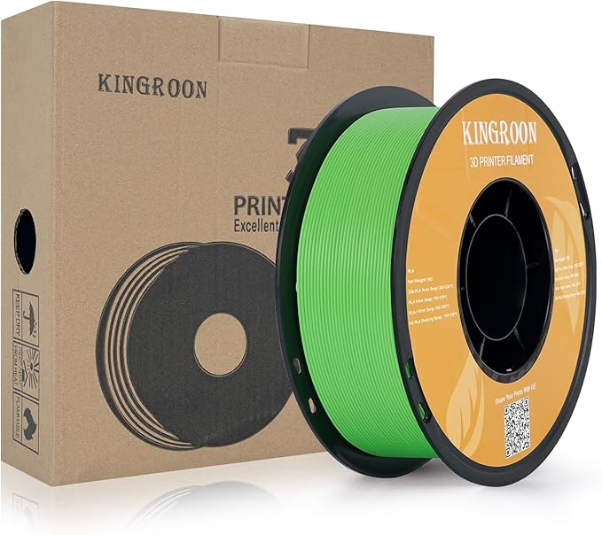 Kingroon PLA Filament 1.75mm 3D Printer Filament Bright Green Pla Filament 1kg Filament Dimensional Accuracy +/- 0.02mm, Fit Most FDM Printer,Green Apple