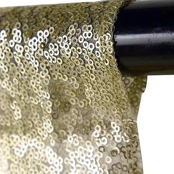 JYFLZQ Champagne Sequin Backdrop Curtains 8ft x 8ft 1 Panel Glitter Photo Booth Backdrops Sparkly Photography Background Drapes for Parties Wedding Bridal Showers