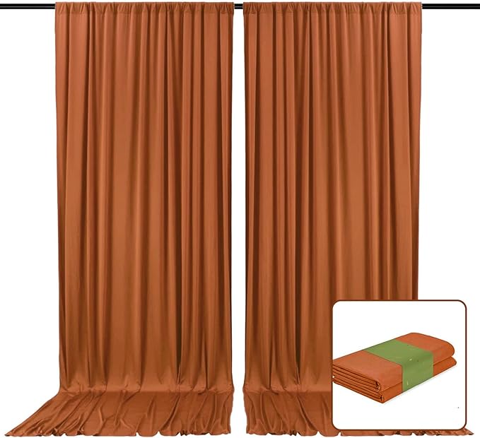 2 Panels Dark Brown Backdrop Curtain, 10 x 10 Feet Background Curtains for Parties, Weddings, Baby Showers, Bachelorette Halloween, Christmas Birthday Party Photoshoot Backdrop Curtains Decorations