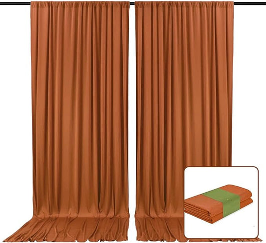 2 Panels Dark Brown Backdrop Curtain, 10 x 10 Feet Background Curtains for Parties, Weddings, Baby Showers, Bachelorette Halloween, Christmas Birthday Party Photoshoot Backdrop Curtains Decorations
