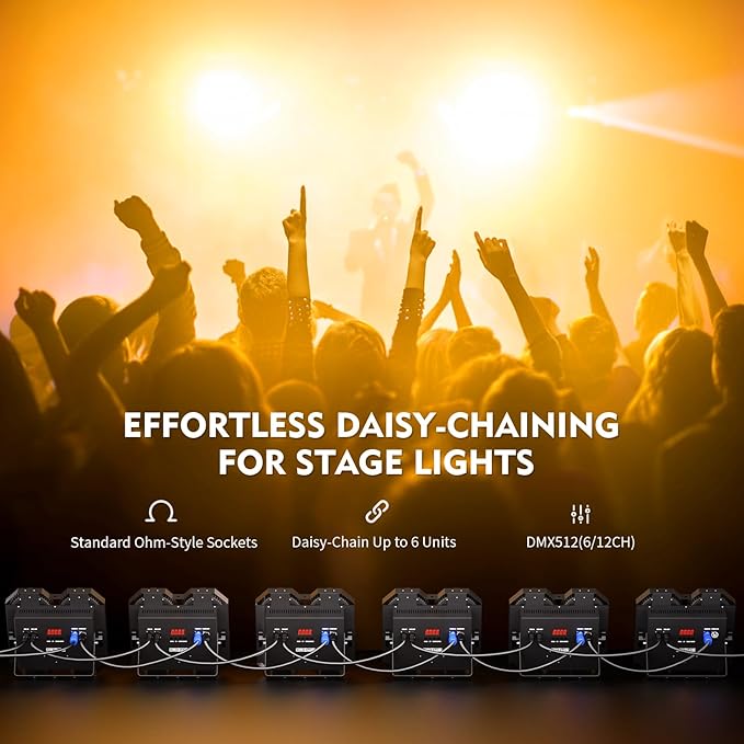 Stage Lights, 4X100W COB Spotlight LED Par Can Retro Lights, 2 in 1 Cool White & Warm White DMX512 Sound Activated Blinder Uplights for Events Parties Wedding Church Concert Studio Show Dance - 4Packs