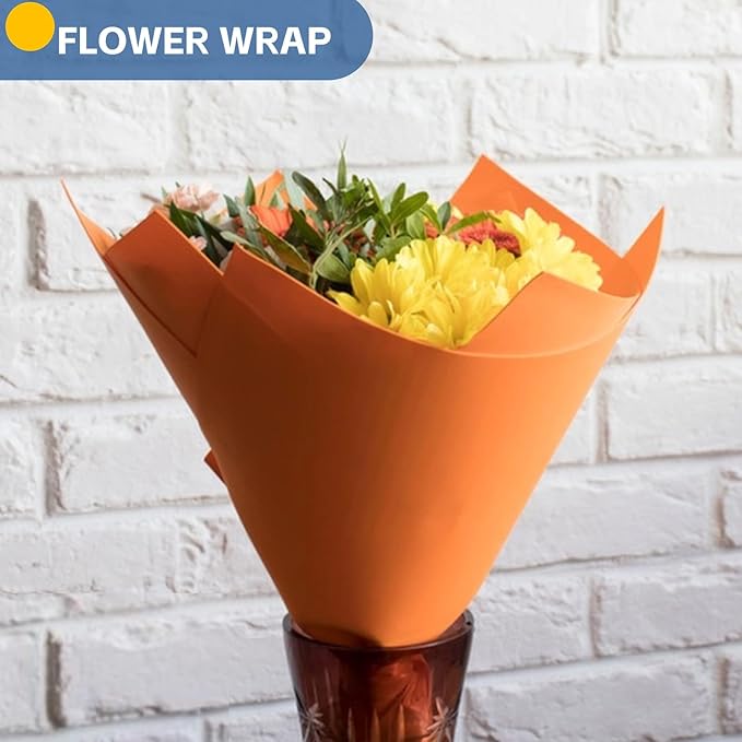 Orange Halloween Wrapping Paper 15"x450", Solid Color Orange Red Construction Bulletin Board Art Poster Decorative Craft Paper Roll, Christmas Birthday Wedding Anniversary DIY Bouquet Flower Gift Wrap