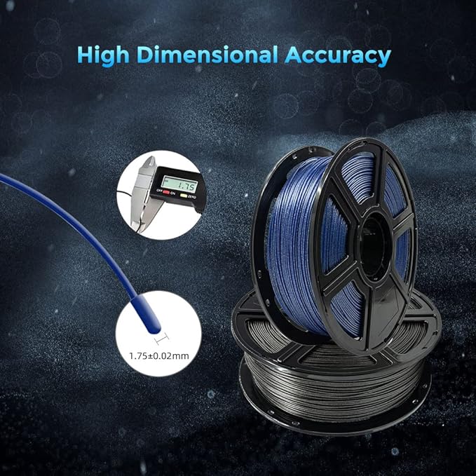 FLASHFORGE 3D Printer Filament, PLA Galaxy Filament 1.75mm, 1KG Spool (2.2lbs), Dimensional Accuracy +/- 0.02mm for FDM 3D Printers, Better Tenacity & No Knotting (Blue)